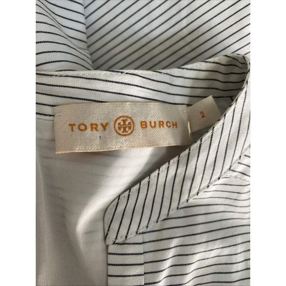 Tory Burch Light Blue Short Sleeve Fit-and-Flare Mini Dress